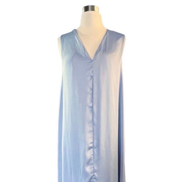 ZARA Crinkle Maxi Dress Lavender Satin Silky Flowy Sleeveless Purple Small NEW - Picture 10 of 11